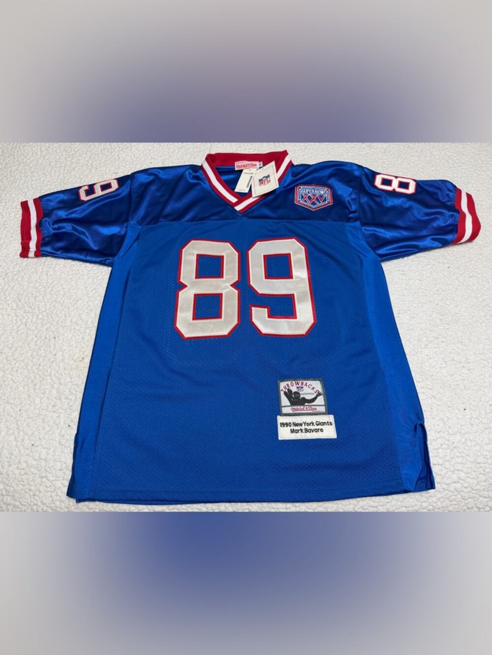 MARK BAVARO NEW YORK GIANTS TE 1990 SUPERBOWL XXV MITCHELL & NESS JERSEY SIZE 52